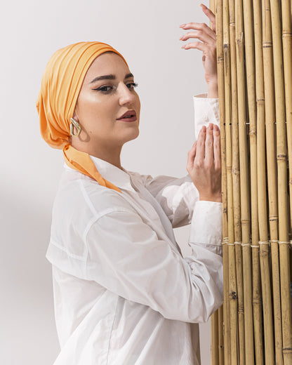 Two tail turban – Radiant Citrus Wraps - Orange